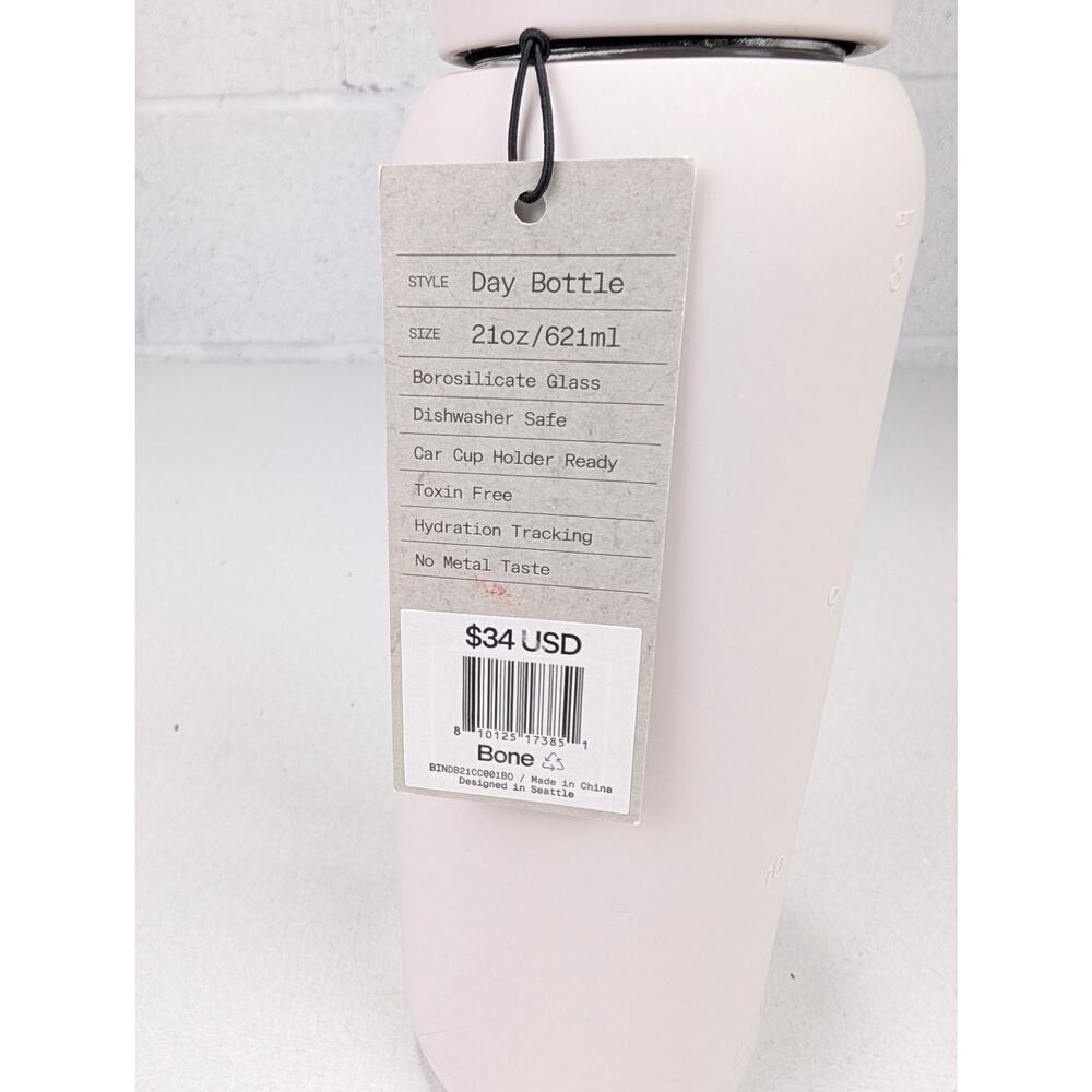 Bink 21 oz Day Bottle W/Carry Cap - Bone - Borosilicate Glass - Picture 2 of 4